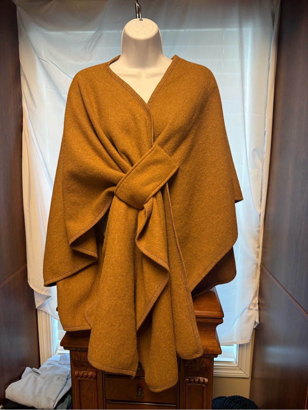 Women’s Wrap Coatigan in Cognac- Elegant Tie-Front Outerwear. Perfect for fall!